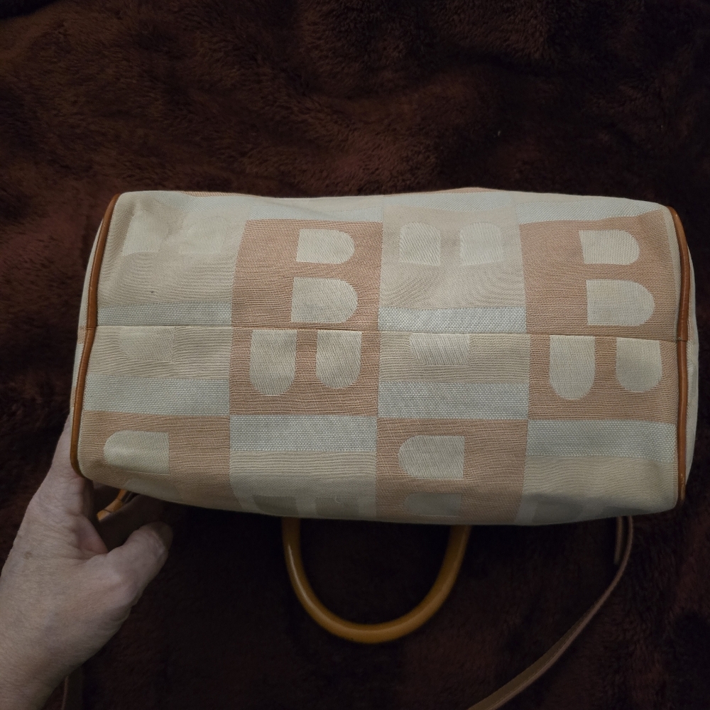 Bally Vintage Canvas 2-Way Boston Satchel W/ Leather Trim. EUC - Picture 7 of 16